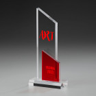 Clear Red Sky Award mit farbiger Absetzung und Druck - Awards