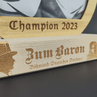 Custom Shape Award Detailansicht Gravur - Armdrücken Champion - Awards