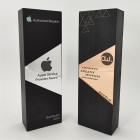 Flex Cubex Wood Award mit Silber- und Bronze-Emblem - graviert und farblich passend bedruckt - Awards