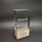 Holz-Display  Award- mit Gravur am Sockelschild und Digitaldruck am Glasoberteil - Awards