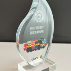 Jade Glas Trophy mit UV Druck - Detailansicht - Made by ebets - Awards