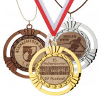 Medaille Sophie mit individuellem Holzemblem Medaillenband-Auswahl - ebets - awards