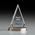 Metal Top Trophy bedruckt aus Acryl mit Metallsockel - Awards