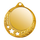 Metall Medaille Laurelstar mit ausgestanztem Sternenmuster in Gold - awards