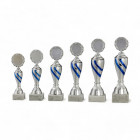Pokal Porto in Silber mit dezenten blauen Elementen - in 6 Größen erhältlich - Awards