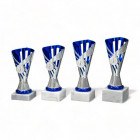Pokal Strasbourg in Silber mit blauen Elementen kombiniert und in 4 Größen erhältlich - Awards