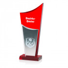 Red Forward Trophy aus farbigem Acrylglas mit Druck - Awards