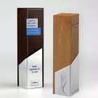 Holz Award Timber Step mit Alu - Kundenbeispiele mit Druck am Holz und Gravur am Alu - Awards
