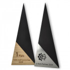 Triangle Wood Award mit Silber- und Holzemblem graviert - Awards