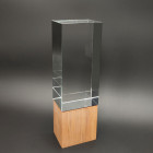 Wood-Base Award kombiniert Kristallglas mit Holzsockel ohne Veredelung - Awards