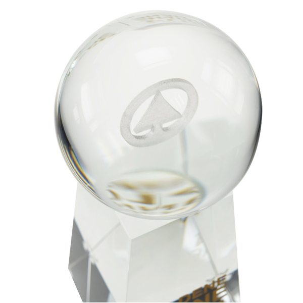 Glas Award mit Logo als 3D Gravur