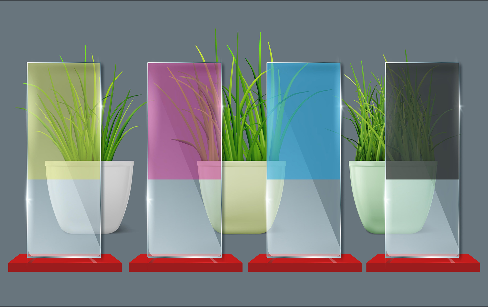 Glasdruck mit Wirkung - Druck auf semitransparentem Glas