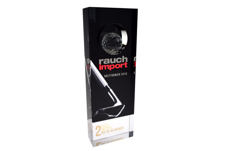 Trophäe bedruckt für Golfturnier-awards.at