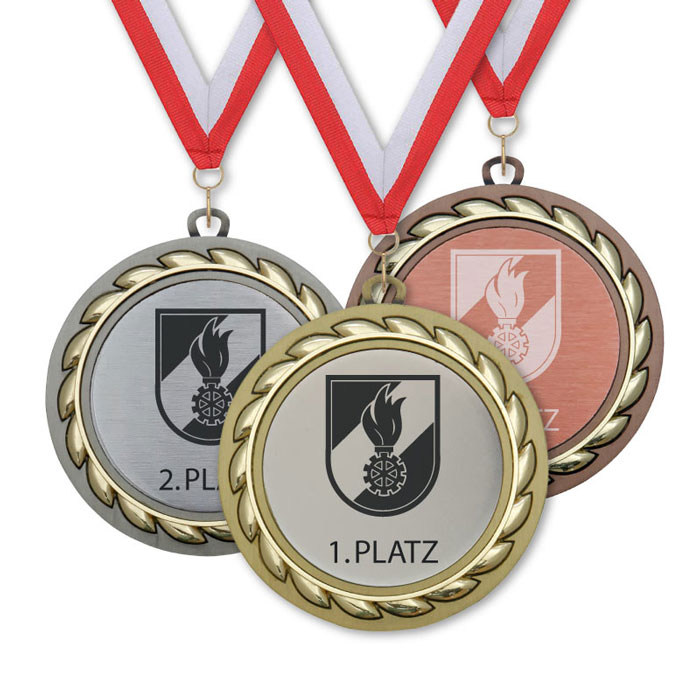 Medaille - Florian, Platzierung 1-3 mit gelasertem Emblem-awards.at