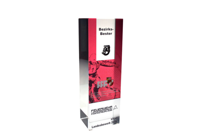 Glasquader mit Druck für Feuerwehr-awards.at