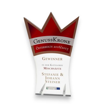 Acryl Award Sonderform Krone mit Druck