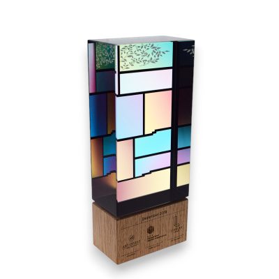 Acryl Award mit Holzsockel bedruckt