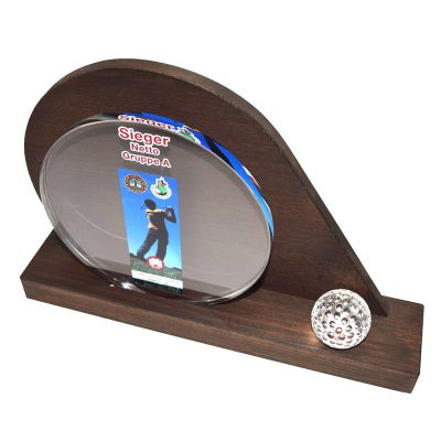 Sport Award aus Holz und Glas mit Druck