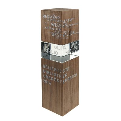 Sonderanfertigung aus Holz und Glas mit 2-seitigem Druck