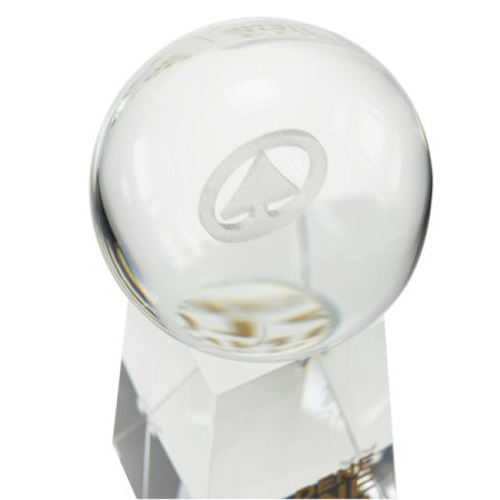 Glas Award mit Logo als 3D-Gravur