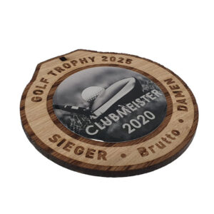 Holz Medaille 3D Wood - Beispiel Golfclub Meisterschaft - Made by ebets - Awards.at