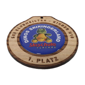 Holz Medaille 3D Wood - Beispiel Kinder Skiclub Meisterschaft - Made by ebets - Awards.at