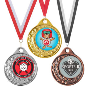 Medaille Kids 40 mm Durchmesser in 3 Farben mit Aufdruck - awards