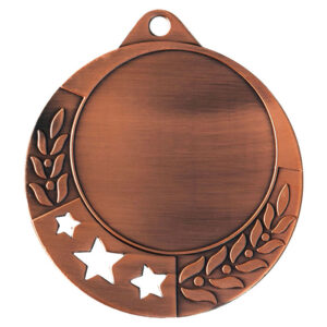 Metall Medaille Laurelstr mit ausgestanztem Sternenmuster in Bronze - awards