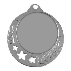 Metall Medaille Laurelstr mit ausgestanztem Sternenmuster in Silber - awards